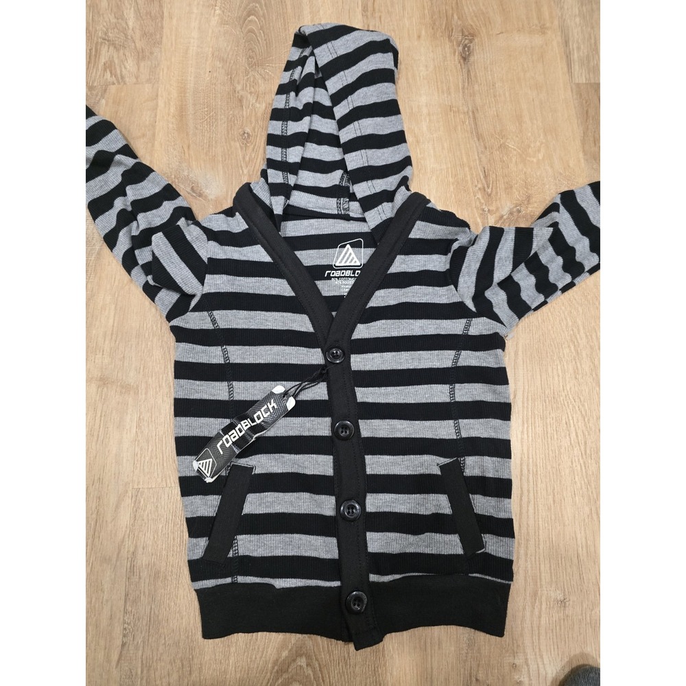 ROADBLOCK Toddler Boys' Striped Hooded CardiganSweater - Size 3T - New...